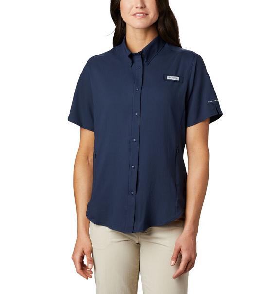 Columbia PFG Tamiami II Shirts Navy For Women's NZ16075 New Zealand